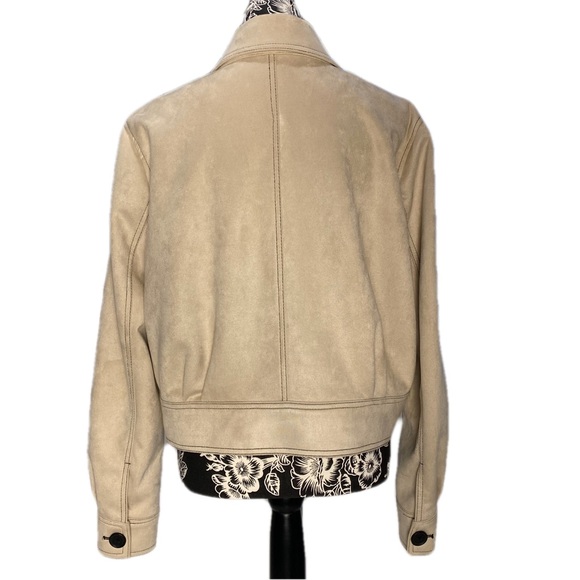 NWOT Marc New York Soft latte faux suede coat cropped button-down jacket nude XL - Picture 4 of 13